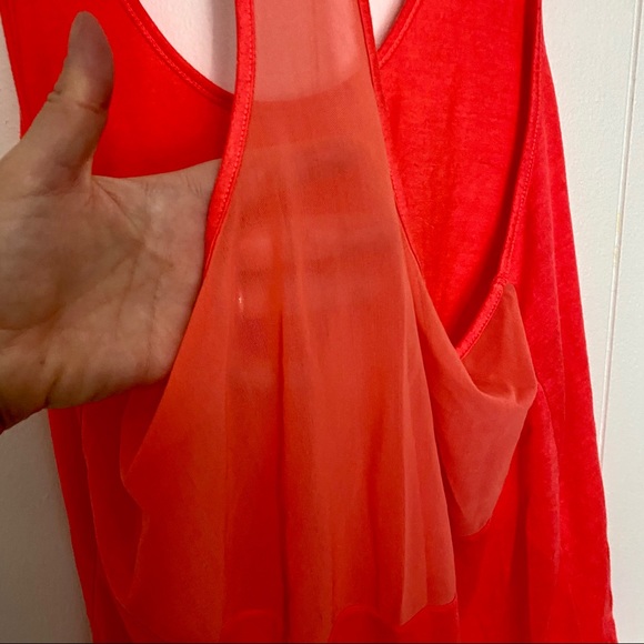 Alo Yoga Extreme Racer Neon Orange Volcano Tank S - Picture 5 of 7